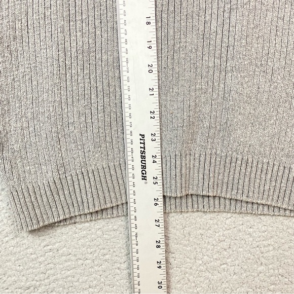 Polo Ralph Lauren Men's Size L Gray Cotton Linen 1/4 Zip Mock Neck Sweater EUC - Picture 5 of 6